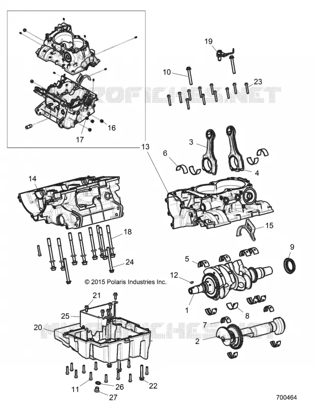 ENGINE, CRANKCASE AND CIGUEÑAL