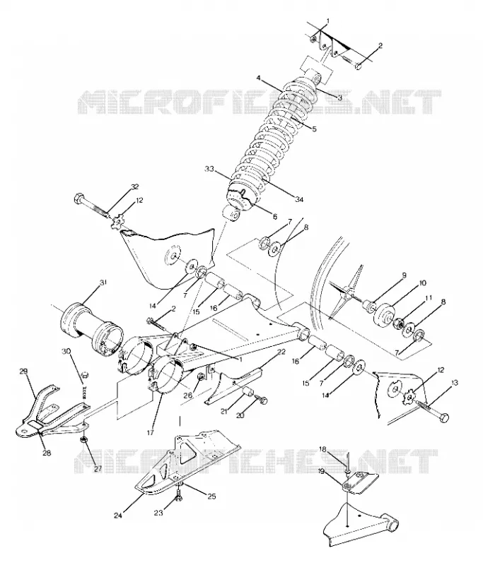 SWING ARM WELDMENT AND SHOCK TRASERO ASSEMBLY (4917711771021A)