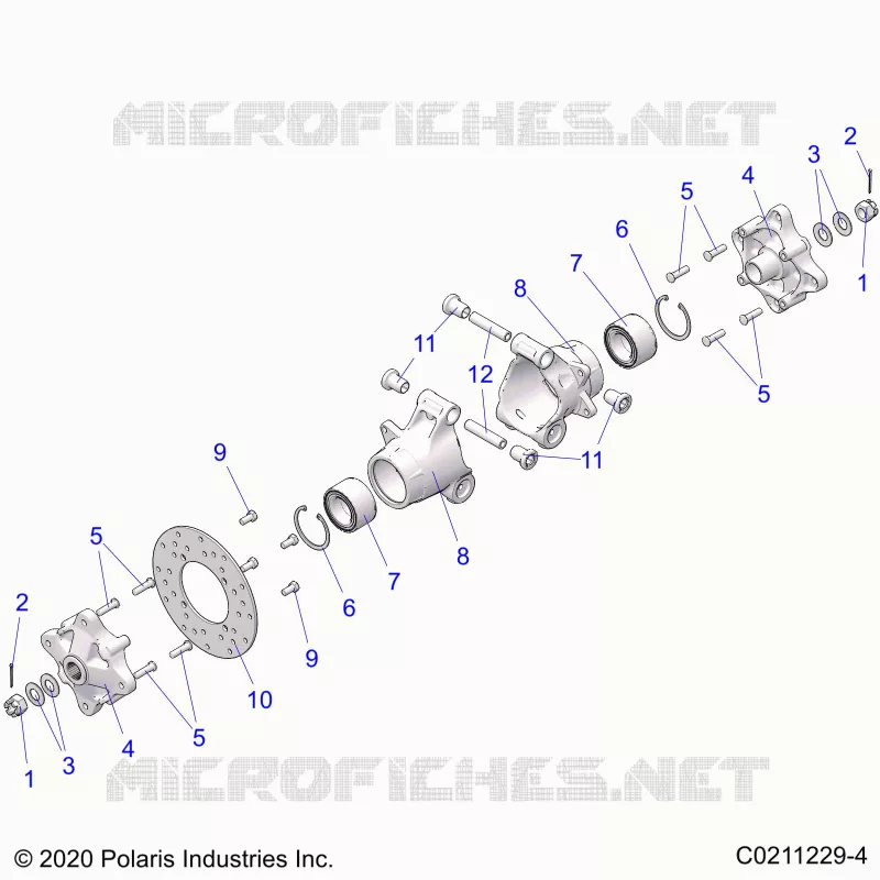 SUSPENSION TRASERA HUBS, CARRIER AND BRAKE DISC