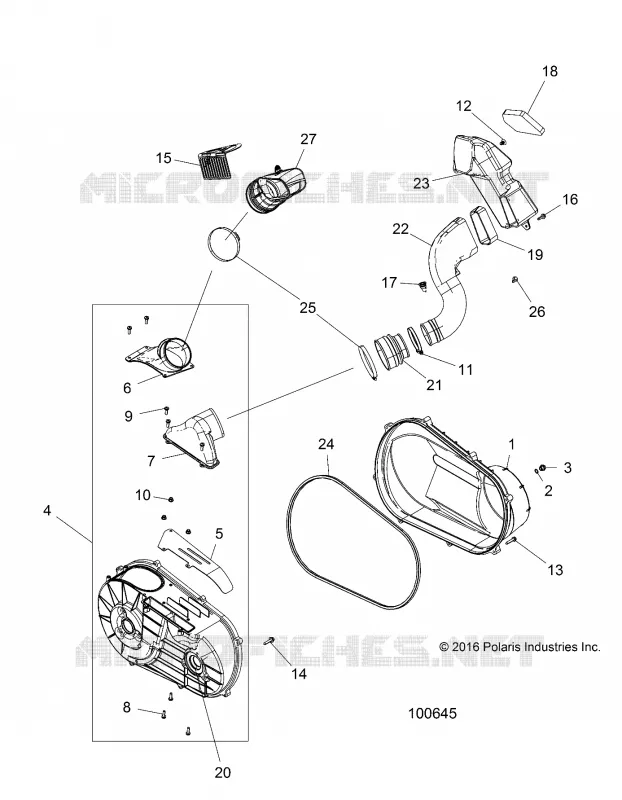 DRIVE TRAIN, TAPA DEL EMBRAGUE AND DUCTING