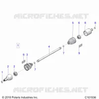 DRIVE TRAIN, TRANSMISION DELANTERA SHAFT