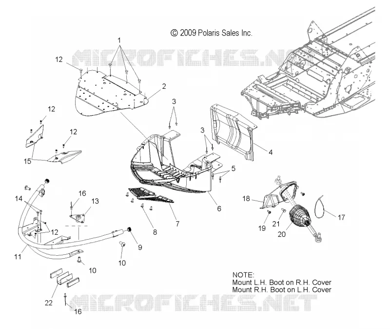 PARACHOQUES DELANTERO, NOSEPAN AND TIE ROD BOOT