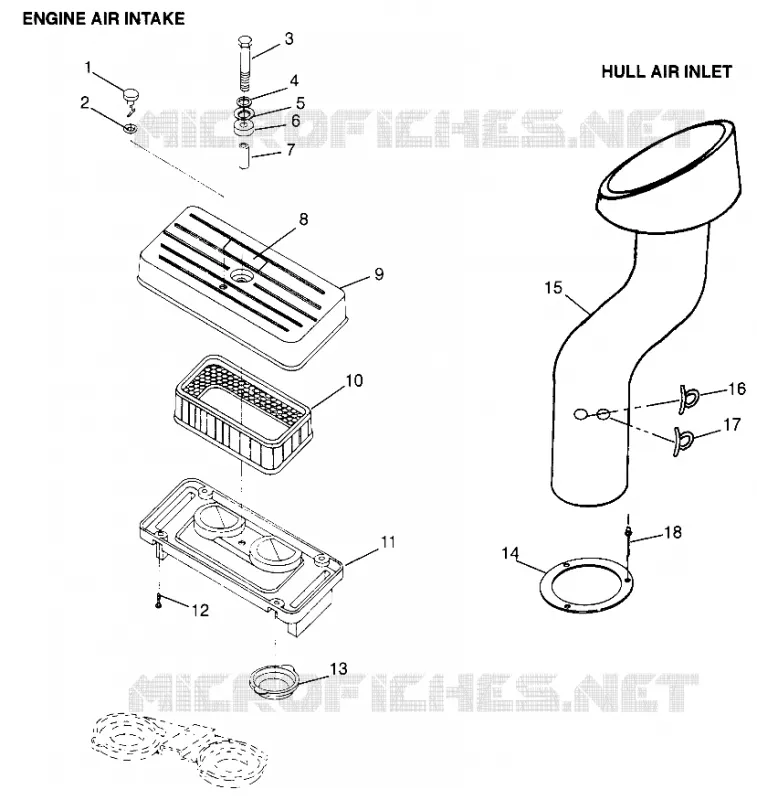 TOMA DE AIRE/CASCO DE ENTRADA DE AIRE (Intl. SL 700/Intl. DELUXE) Intl. SL 700 I (4940874087B010)