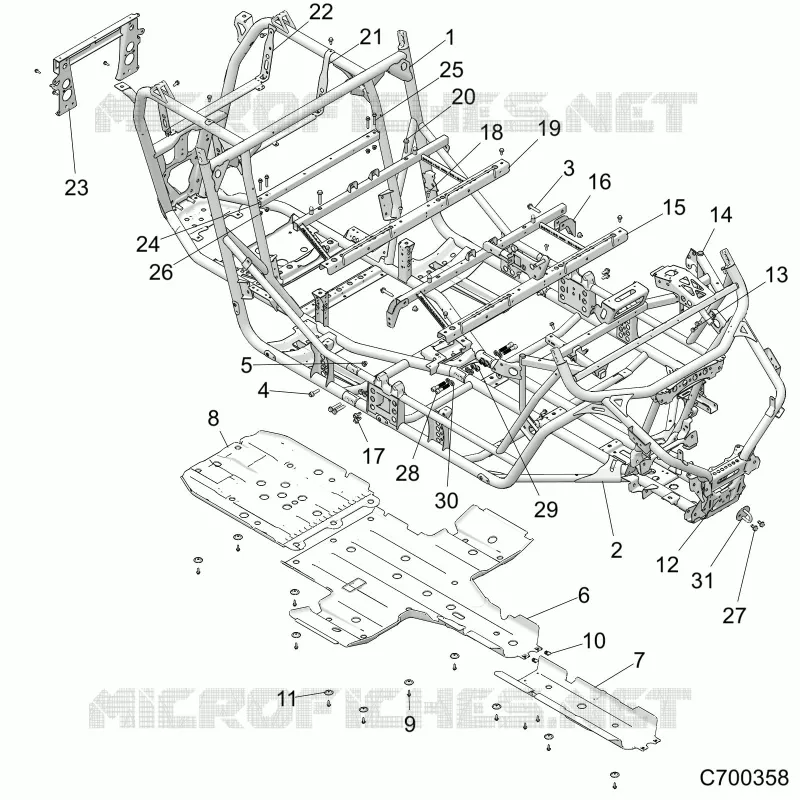 CHASSIS, MARCO PRINCIPAL AND SKID PLATES
