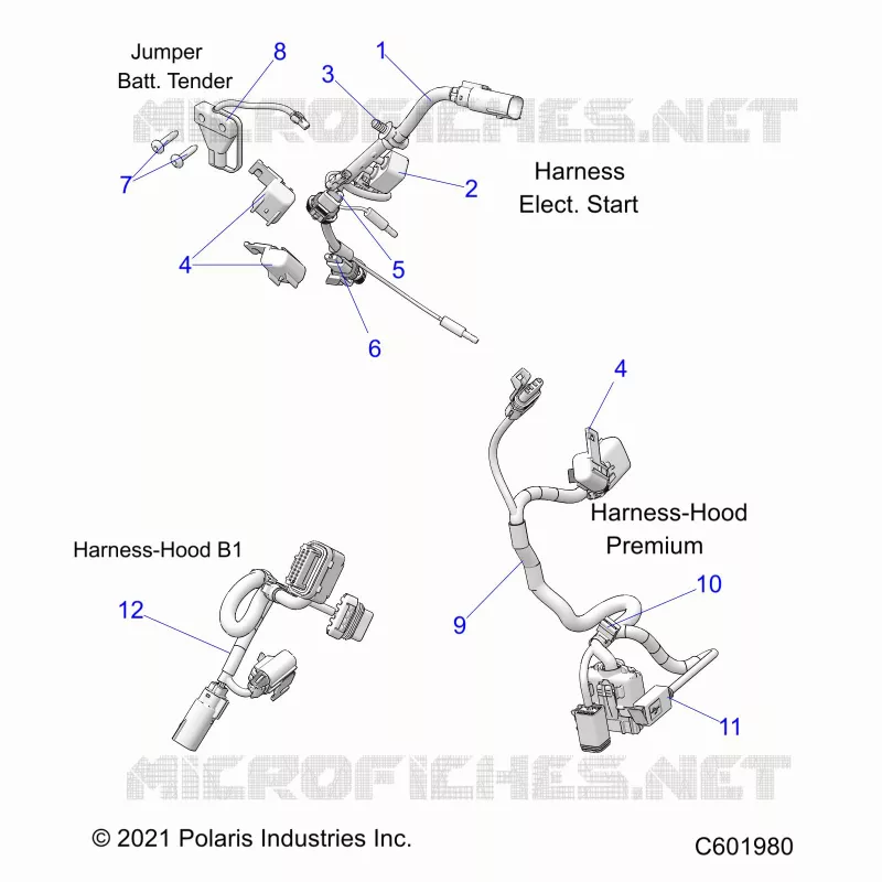 ELECTRICA, WIRE HARNESS, HOOD, ELEC. START