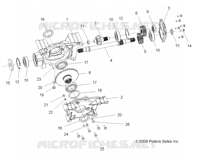 TREN, MID CAJA DE ENGRANAJES INTERNALS