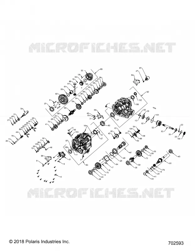 DRIVE TRAIN, PRINCIPAL GEARCASE INTERNALS