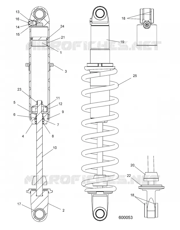 SUSPENSION, SHOCK TRASERO TRACK (COIL OVER)
