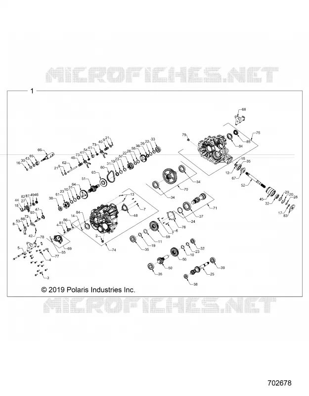 DRIVE TRAIN, PRINCIPAL GEARCASE INTERNALS