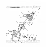 TREN, caja de cambios trasera INTERNALS (Built 1/31/08 and Before)
