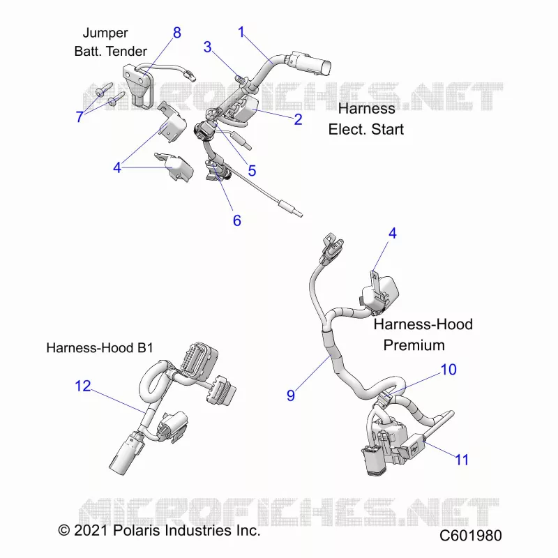 ELECTRICA, WIRE HARNESS, HOOD, ELEC. START