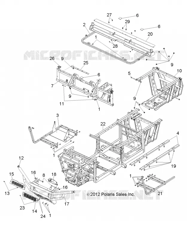 CHASSIS, BASTIDOR AND FRONT BUMPER