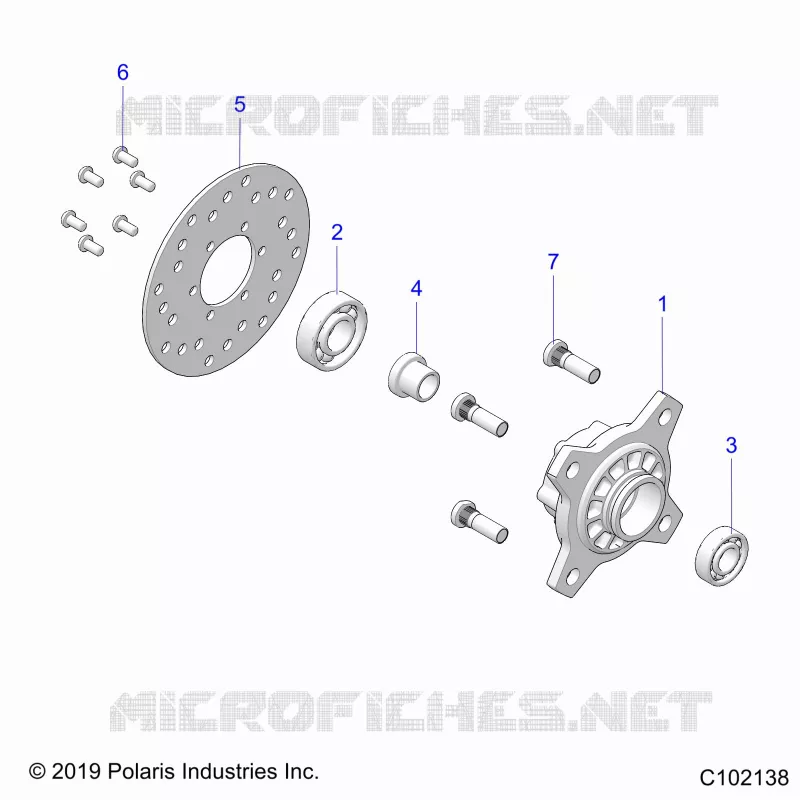RUEDAS, FRONT HUB AND BRAKE DISK