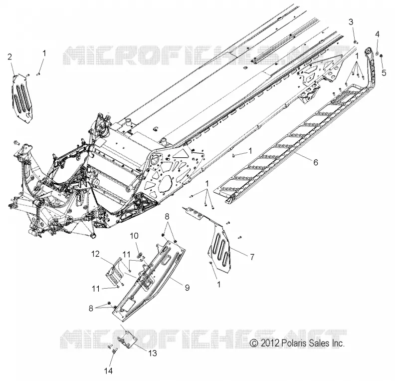 CHASSIS, PROTECCIÓN DEL EMBRAGUE AND FOOTRESTS
