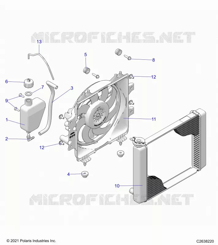 ENGINE, SISTEMA DE REFRIGERACIÃ“N, RADIATOR, FAN & OVERFLOW BOTTLE