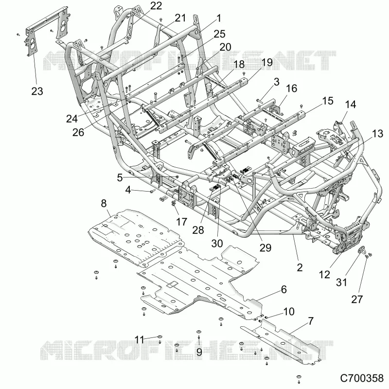 CHASSIS, MARCO PRINCIPAL AND SKID PLATES