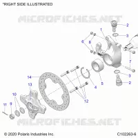 SUSPENSIÃ“N DELANTERA HUBS, KNUCKLES AND BRAKE DISC
