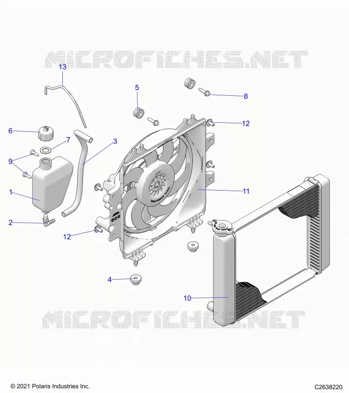 ENGINE, SISTEMA DE REFRIGERACIÃ“N, RADIATOR, FAN & OVERFLOW BOTTLE