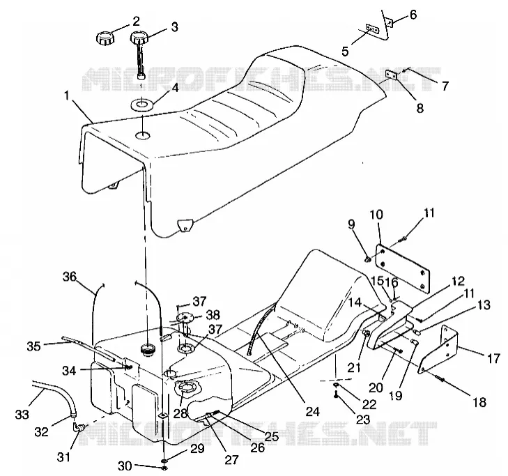 ASIENTO Y TANQUE DE GAS 600 XCR 0975677, 600 XCR SE H975677 and EUROPEAN 600 XCR (4937963796A006)