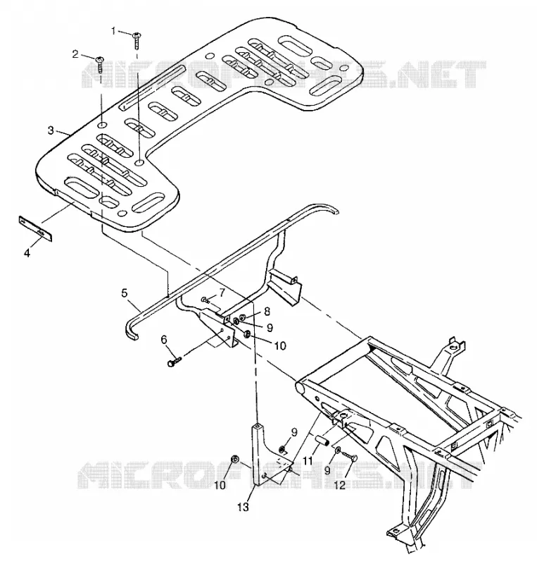 El montaje en bastidor trasero XPLORER 300 W97CC28C (4939813981A008)