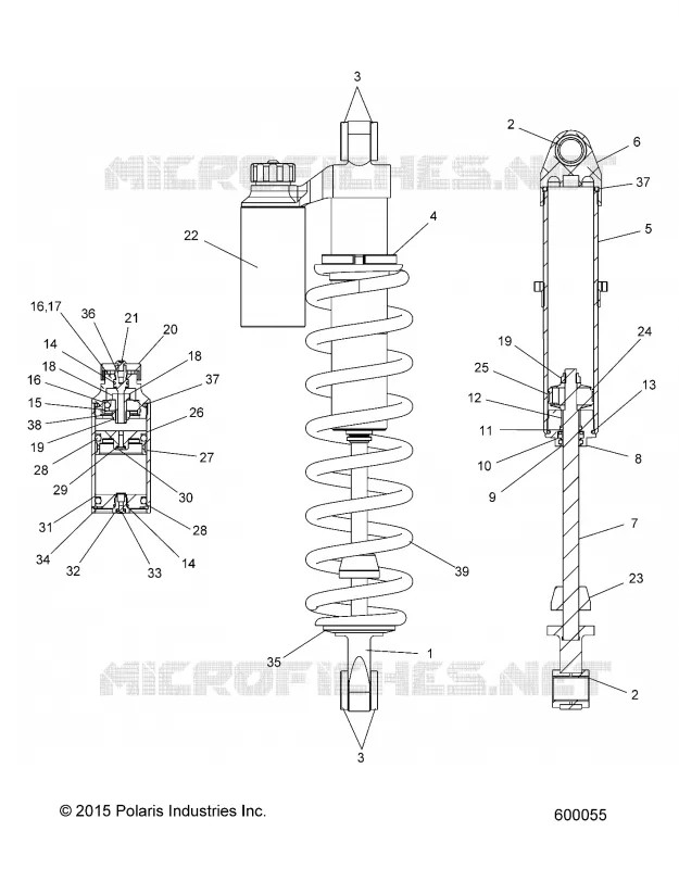 SUSPENSION, SHOCK TRASERO TRACK, W/RES.