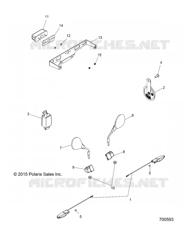 La luz de placa LIGHT, TURN SIGNAL AND HORN