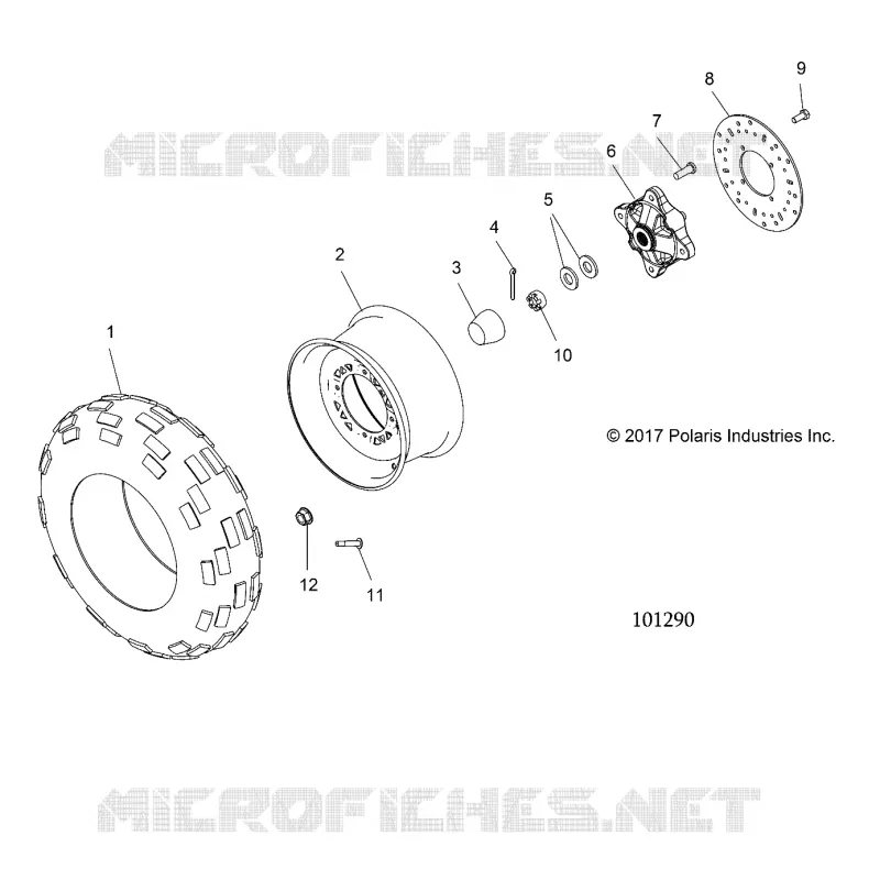 RUEDAS, FRONT TIRE AND BRAKE DISC