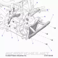 CHASSIS, MOUNTING, FRONT GEARCASE AND PARACHOQUES DELANTERA