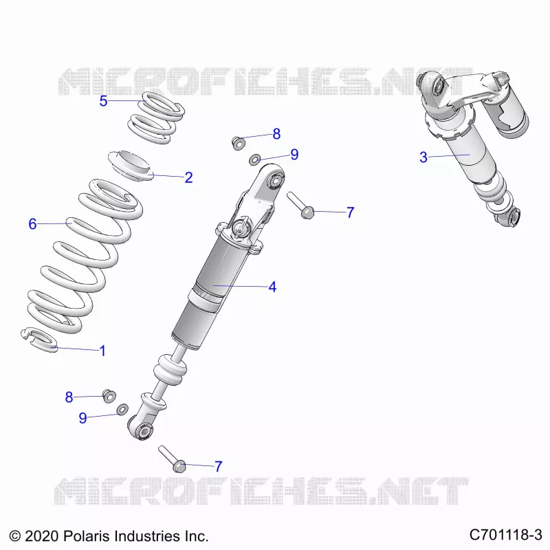 SUSPENSION, REAR MONTAJE DE DESCARGA