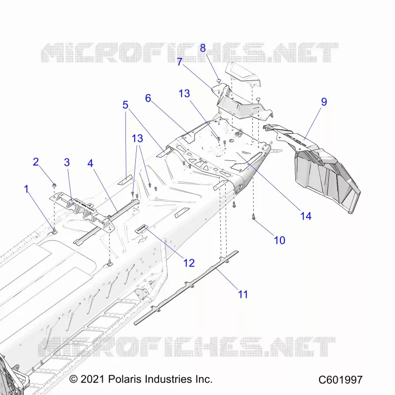 CHASIS, REAR, MISC. COVERS AND SNOWFLAP