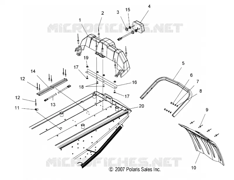 CHASIS, REAR PARACHOQUES, SNOW FLAP AND LUZ DE LA COLA