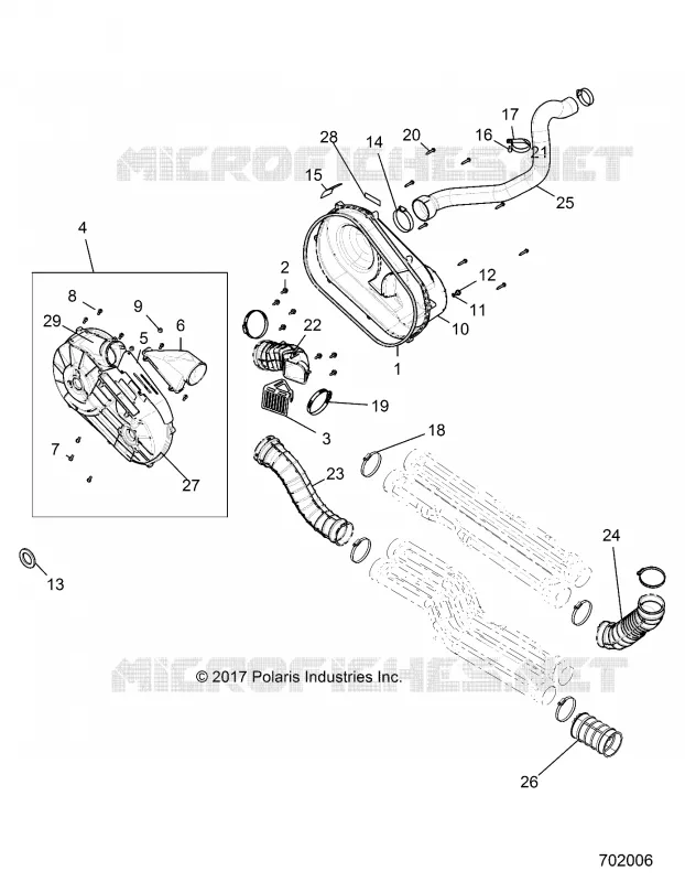 DRIVE TRAIN, TAPA DEL EMBRAGUE AND DUCTING