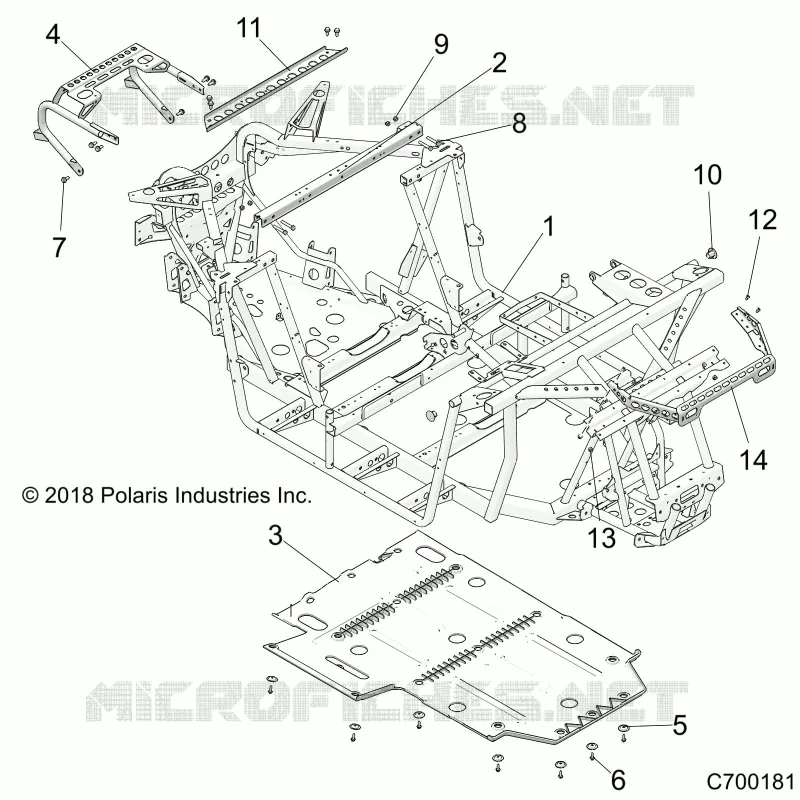 CHASSIS, MARCO PRINCIPAL AND SKID PLATE