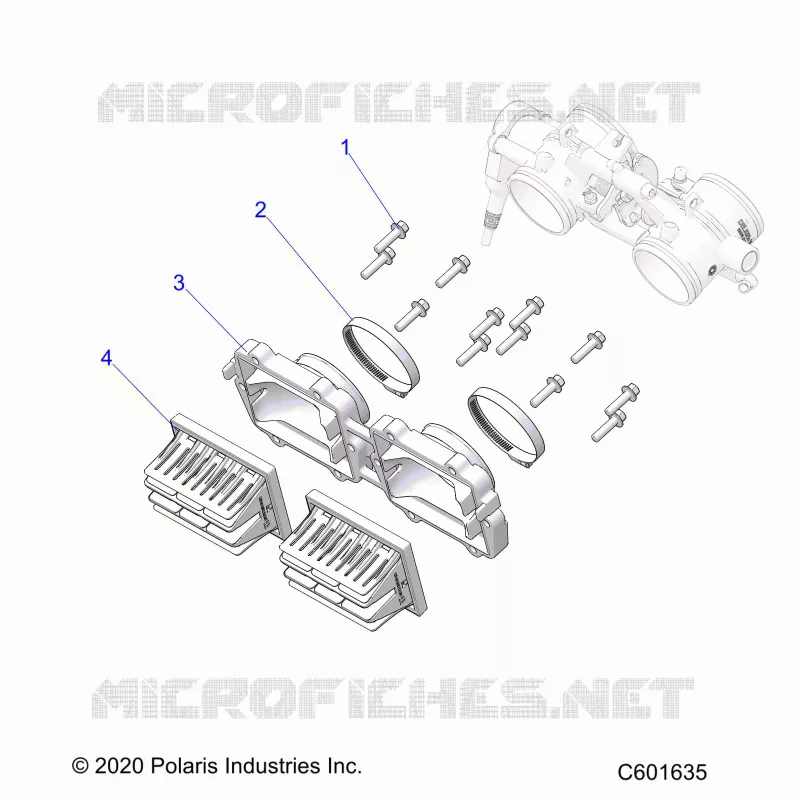 ENGINE, REED VALVE AND CUERPO DE MARIPOSA ADAPTOR
