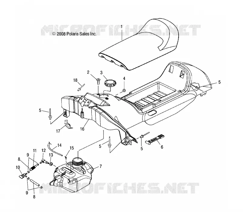 ASIENTO, FUEL TANK AND CONSOLE
