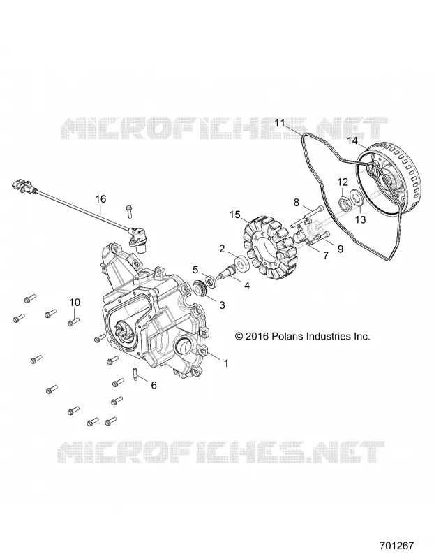 MOTOR, STATOR COVER AND VOLANTE