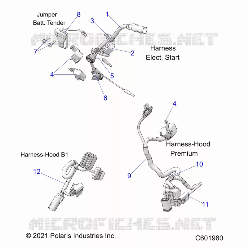 ELECTRICA, WIRE HARNESS, HOOD, ELEC. START