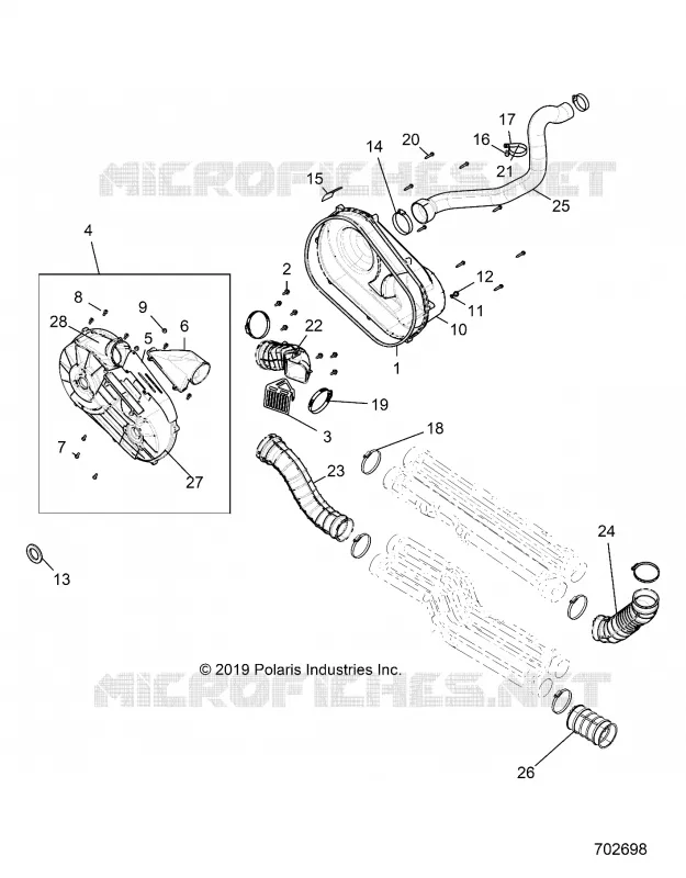 DRIVE TRAIN, TAPA DEL EMBRAGUE AND DUCTING