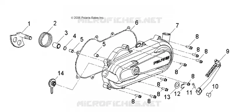 MOTOR, tapa del embrague and KICK START