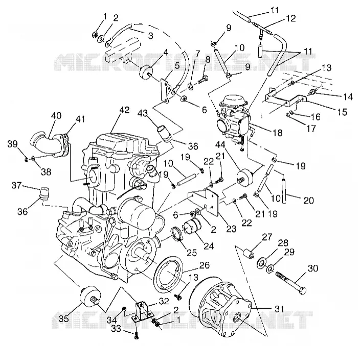 MONTAJE DEL MOTOR Magnum 4X4 W97AC42A, Swedish Magnum 4X4 S97AC42E and Norweg (4940834083A009)