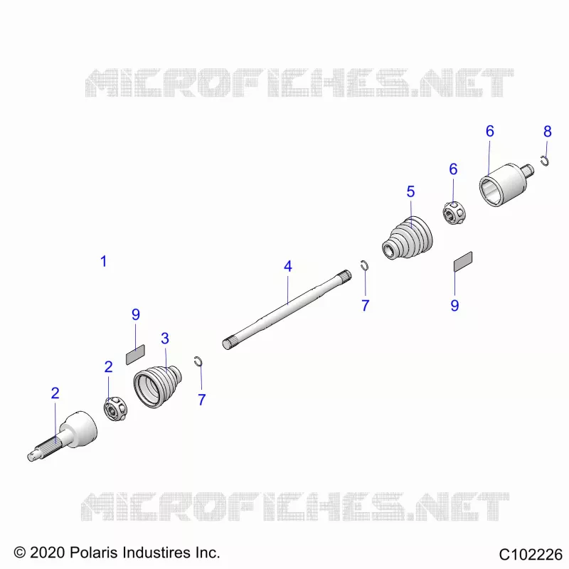 TREN, REAR DRIVE SHAFT A22SDS57C4 (C102226)