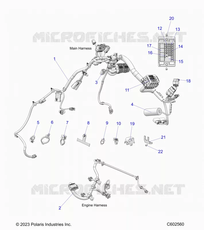 ELECTRICA, WIRE HARNESS, CHASSIS/FUSE BLOCK, ENGINE