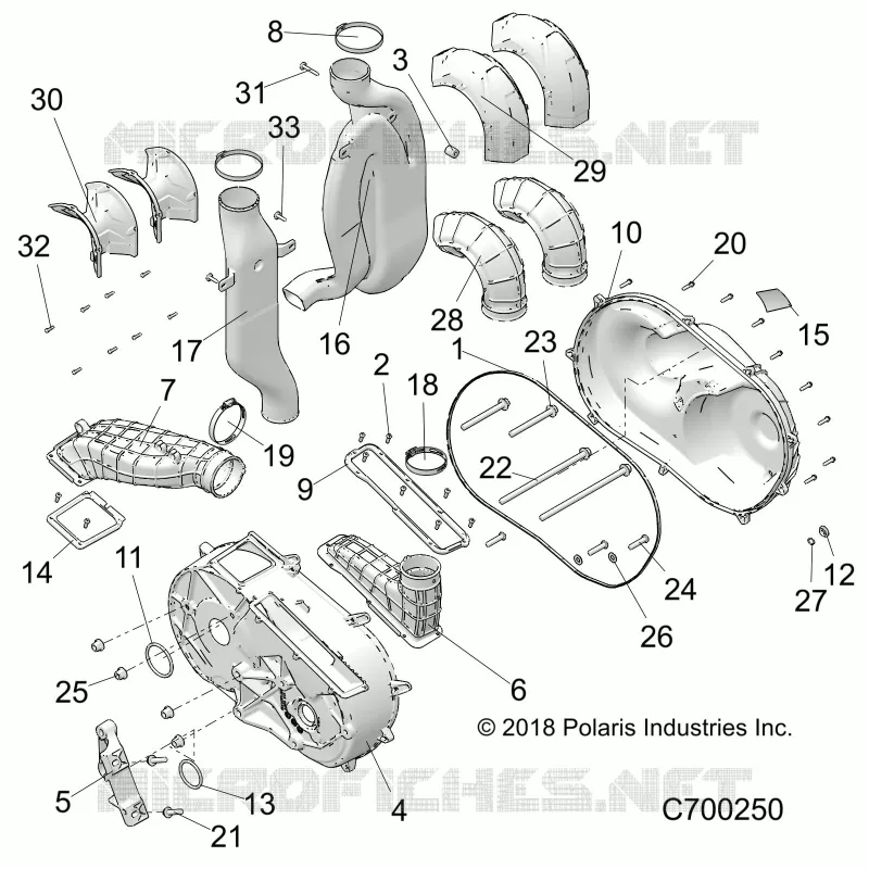 DRIVE TRAIN, TAPA DEL EMBRAGUE AND DUCTING