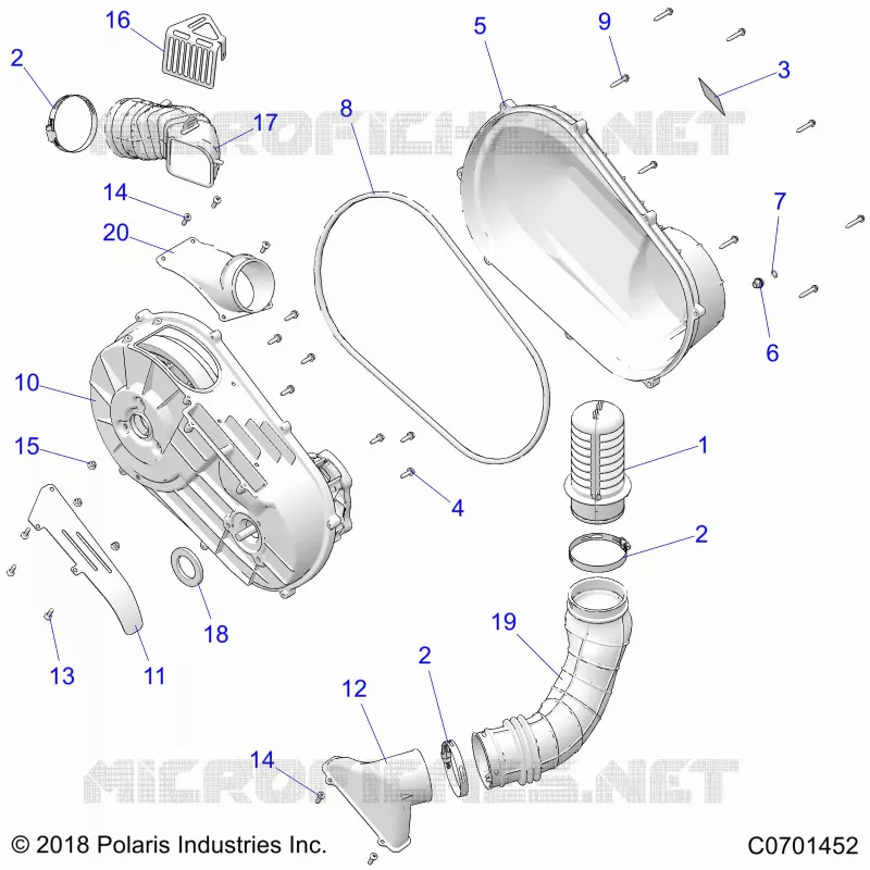 TREN, CLUTCH COVER AND DUCTING