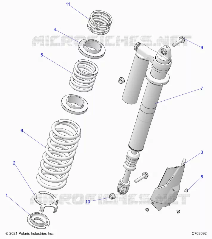 SUSPENSION, REAR MONTAJE DE DESCARGA