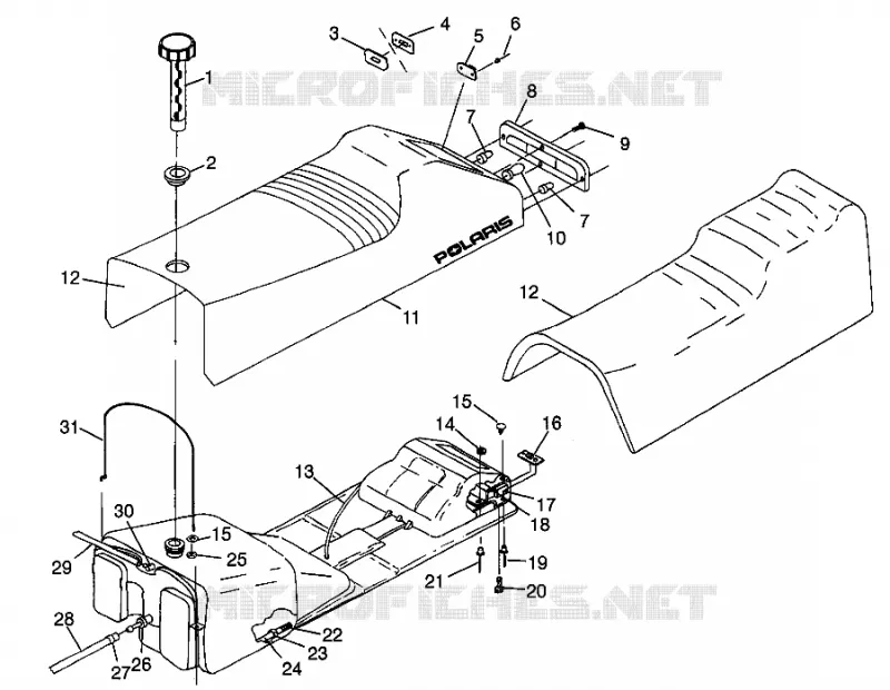 ASIENTO Y TANQUE DE GAS 500 0972764, EUROPEAN 500 E972764, 500 SKS 0972564, EUROP (4938393839A010)