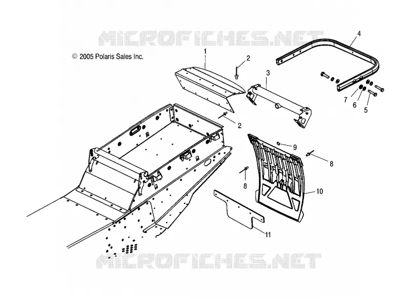 CHASIS, REAR PARACHOQUES, HITCH AND SNOW FLAP