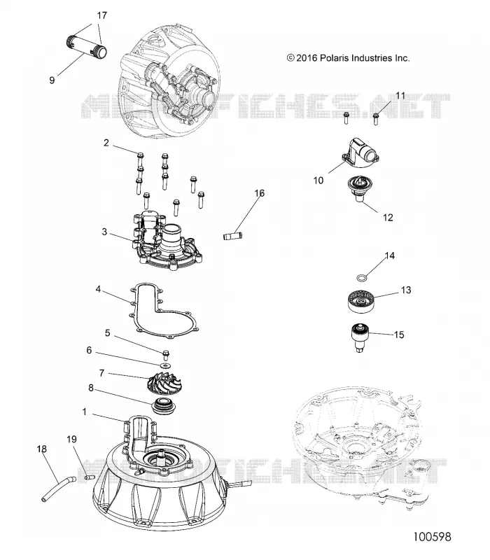ENGINE, COOLING SYSTEM AND BOMBA DE AGUA