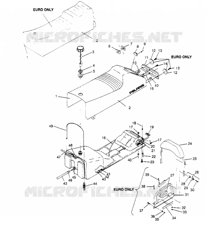 ASIENTO Y tanque de gas ASAMBLEA Storm 0950782, Storm SKS 0950582,  Euro Storm E9 (4929012901A008)