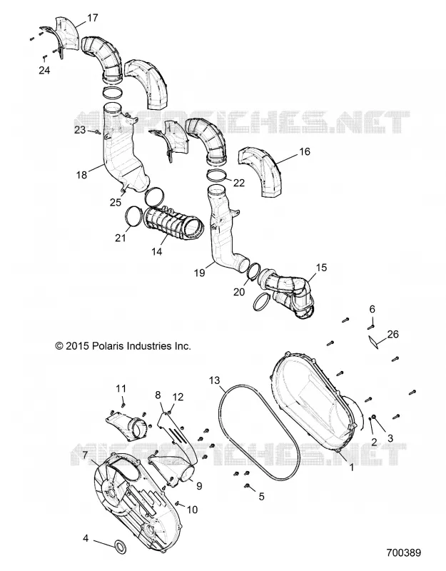 TREN, CLUTCH COVER AND DUCTING